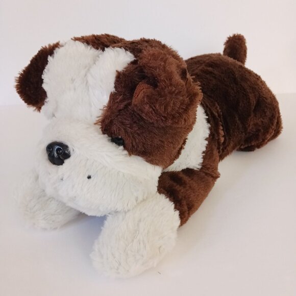 Peek A Boo Toys Bulldog Realistic Puppy Dog Plush 22” Brown White Stuffed Animal - Picture 2 of 9